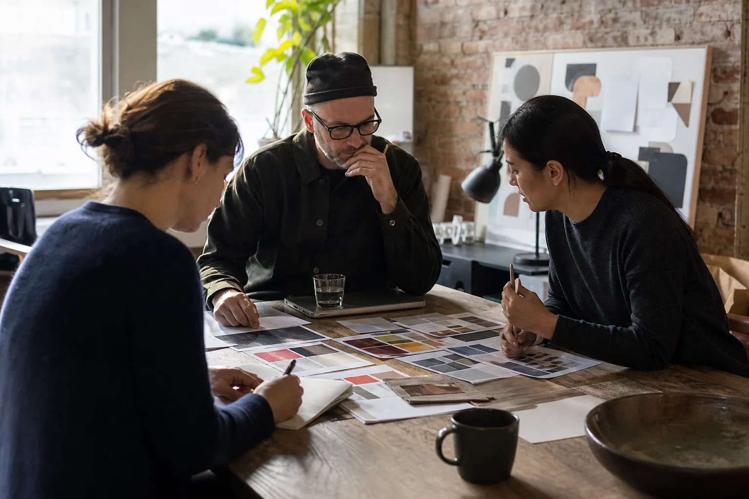 Small team running a first meeting with a newly won client
