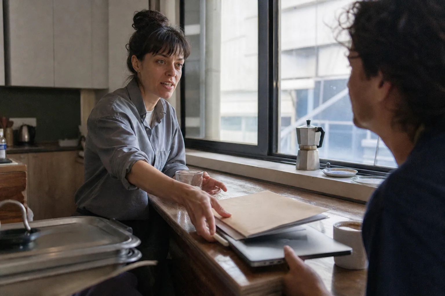 Account executive passing a new customer file to a customer success manager